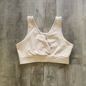 Organic cotton nursing sleep bra beige nude Small Busty Kindred Bravely EUC